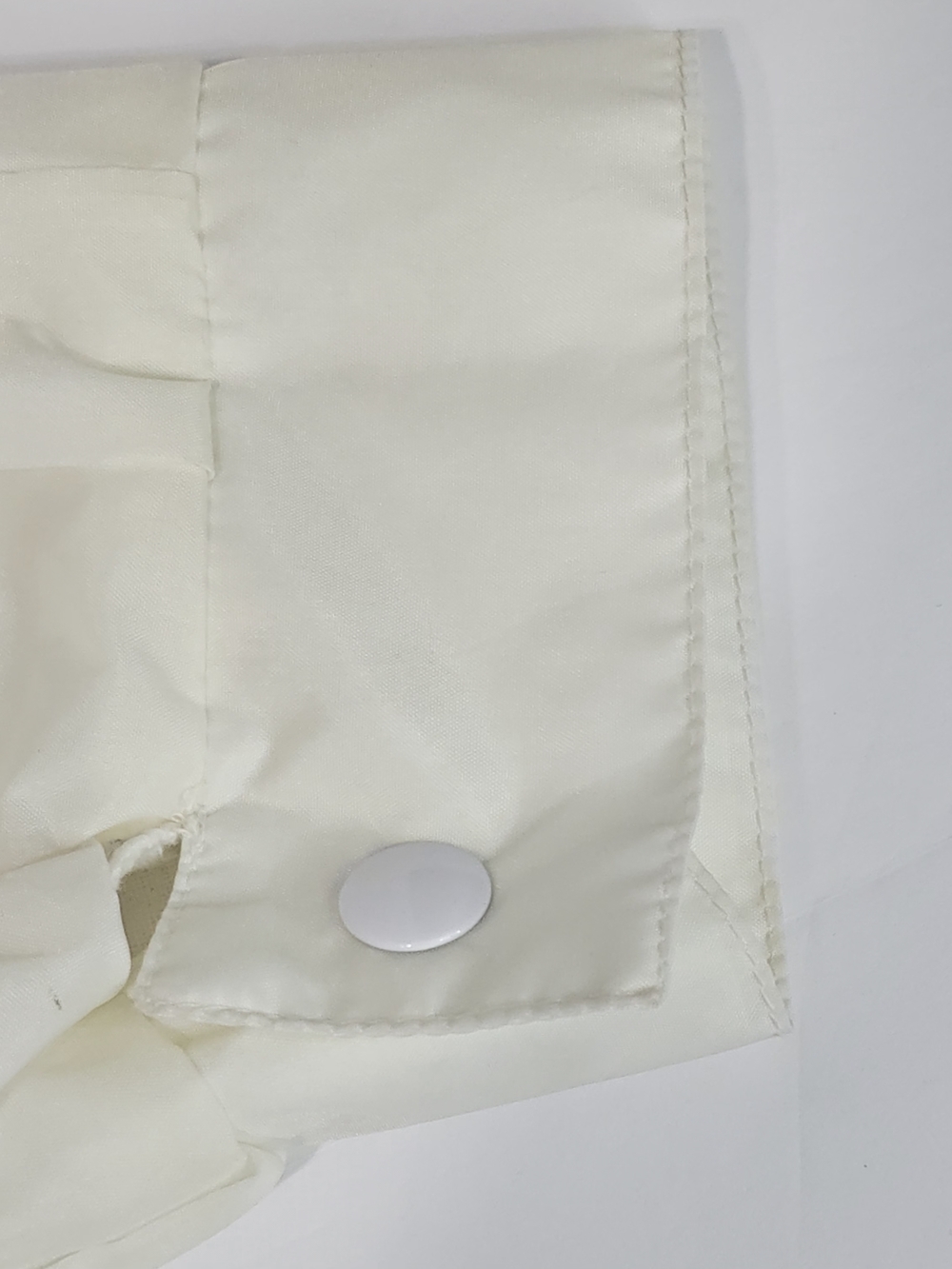 Vtg Current Seen Women L Cream Nylon Jacket Cotton Lined Snap Front Puff Sleeve - Picture 6 of 11